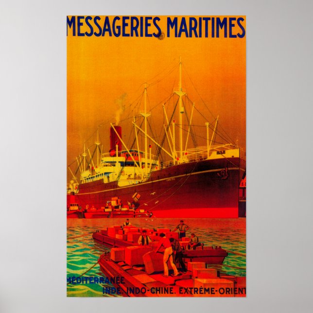 Messageries Maritimes Vintage PosterEurope Poster (Front)