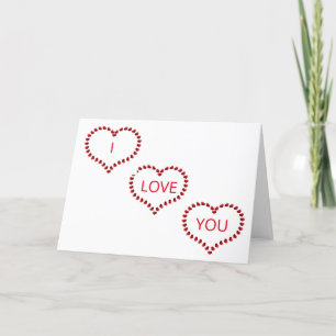 MESSAGES IN HEARTS SAY "I LOVE YOU" CARD