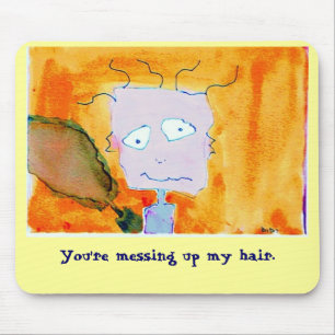 Messed up hair mousepad