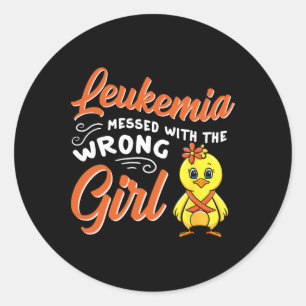 Messed With The Wrong Girl Chick Awareness Women Classic Round Sticker