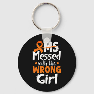 Messed With The Wrong Girl Wear Orange Key Ring