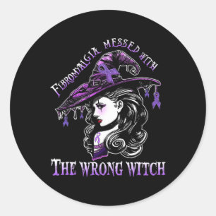 Messed With The Wrong Witch Halloween Gifts  Classic Round Sticker