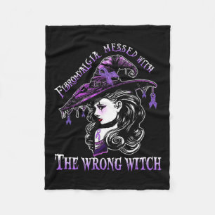 Messed With The Wrong Witch Halloween Gifts Fleece Blanket