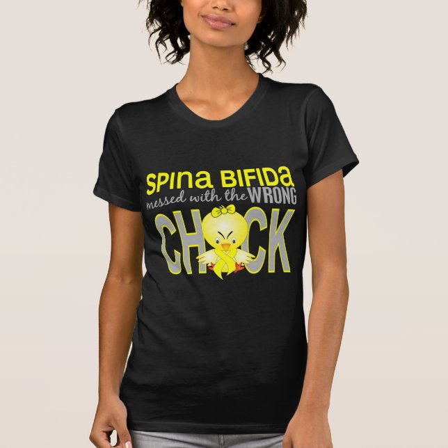 Messed With Wrong Chick 1 Spina Bifida T-Shirt (Front)