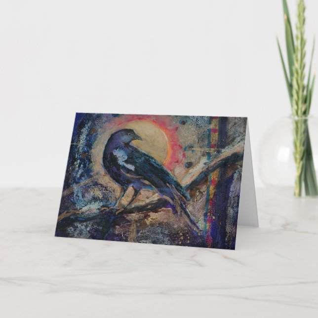 Messenger Raven Crow Blank Greeting Card (Front)