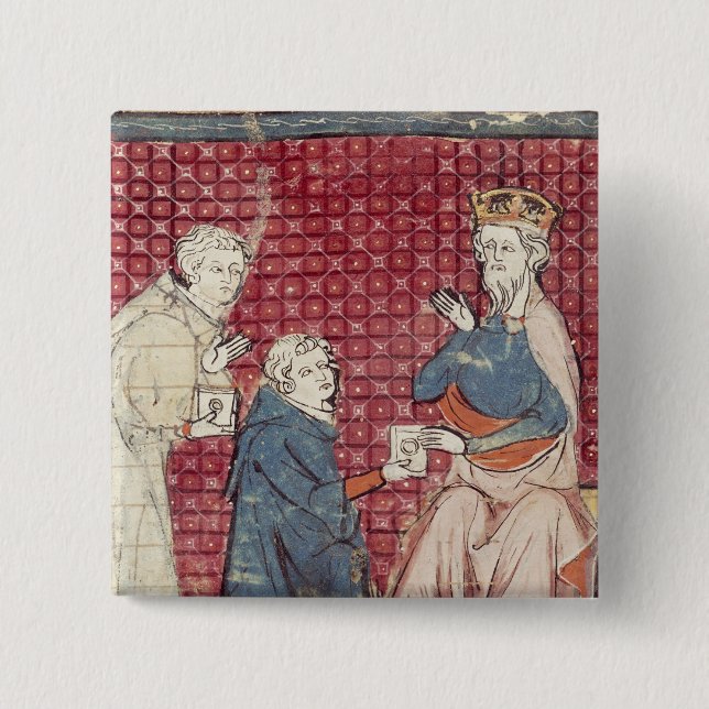 Messengers telling Charlemagne 15 Cm Square Badge (Front)