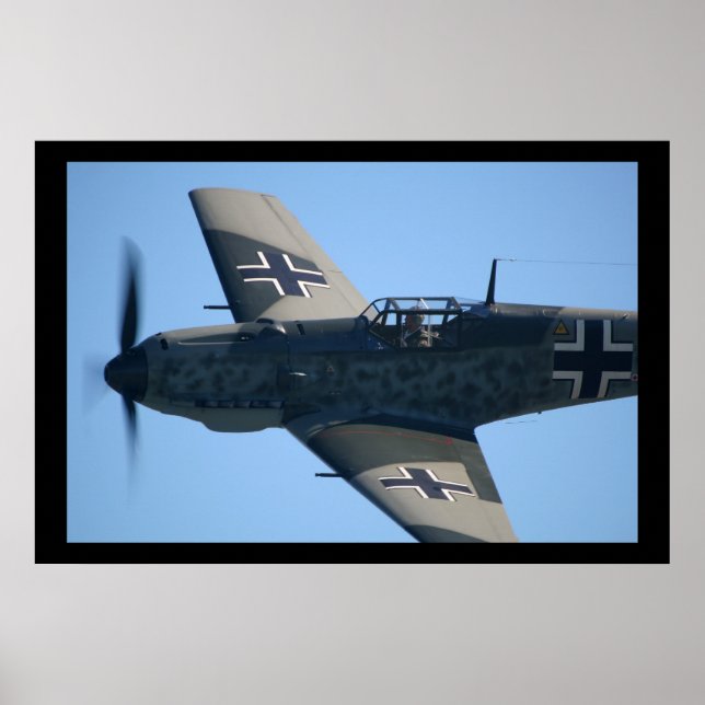 Messerschmitt Bf-109E-3 Emil Flyby Poster (Front)