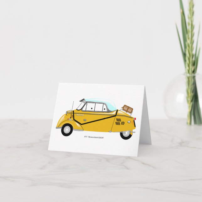 Messerschmitt KR200 Bubble car greeting card. Thank You Card (Front)