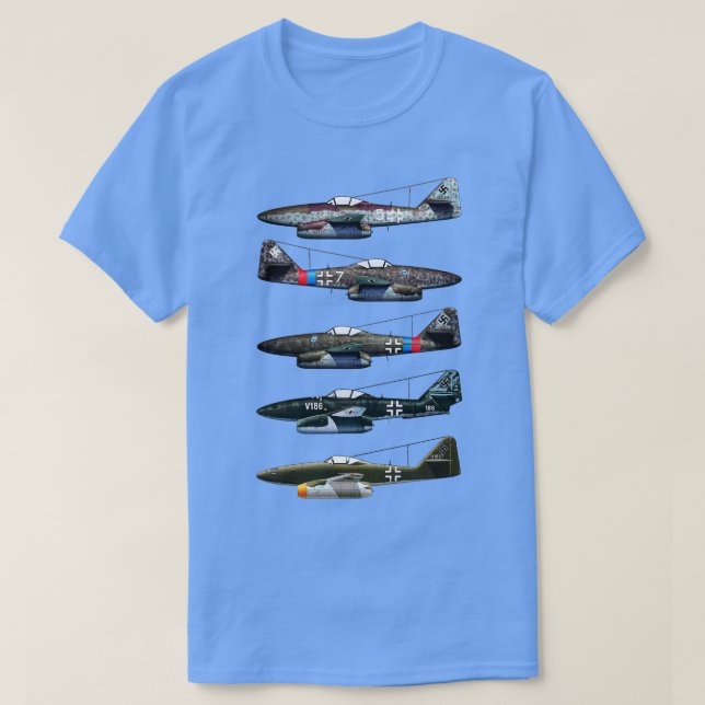 Messerschmitt Me 262 Schwalbe WW2 Jet Fighter T-Shirt (Design Front)