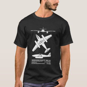 Messerschmitt Me 262 WW2 Jet Plane Silhouettes T-Shirt