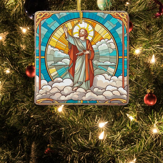 Messiah in Stained Glass Christmas Ceramic Ornament (Creator Uploaded)