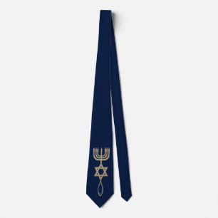 Messianic Jew Christian Jewish Yeshua Navy Tie