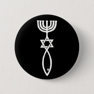 Messianic symbol 6 cm round badge