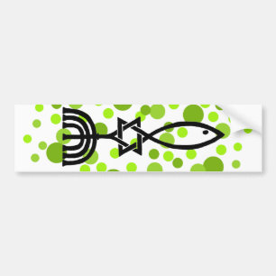Messianic Symbol With Green Dots Bumper Sticker