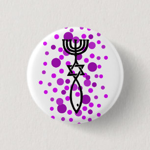 Messianic Symbol With Purple Dots 3 Cm Round Badge