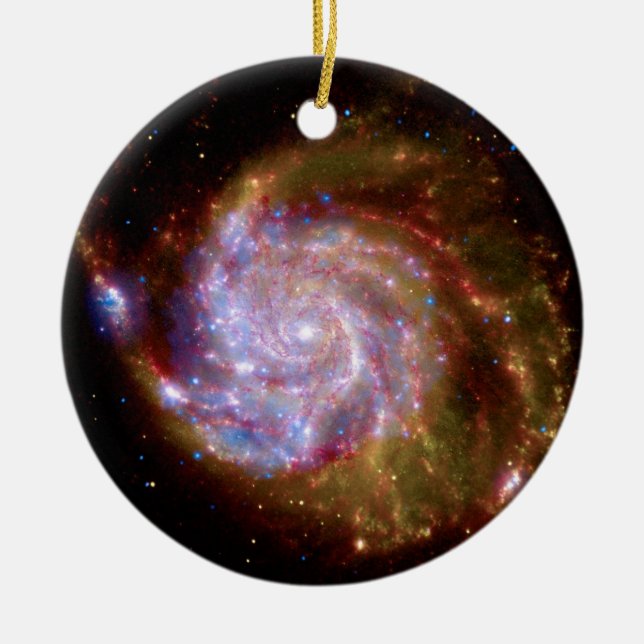 Messier 101 Spiral Galaxy - Hubble Telescope Photo Ceramic Ornament (Front)