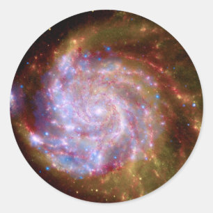 Messier 101 Spiral Galaxy - Hubble Telescope Photo Classic Round Sticker