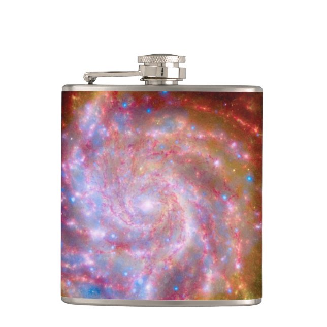 Messier 101 Spiral Galaxy - Hubble Telescope Photo Hip Flask (Front)
