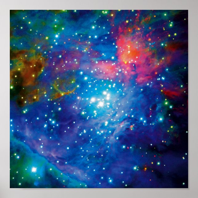 Messier 42 Orion Nebula Infrared ESO Space Photo Poster (Front)