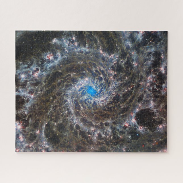 Messier 74 (M74) Galaxy | NGC 628 | MIRI | JWST Jigsaw Puzzle (Horizontal)