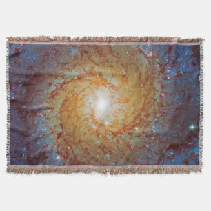 Messier 74 Spiral Galaxy Outer Space Photo Throw Blanket