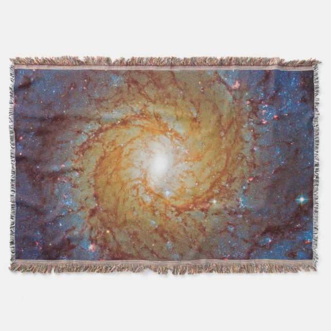 Messier 74 Spiral Galaxy Outer Space Photo Throw Blanket (Front)