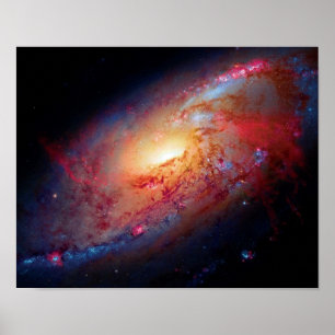 Messier M106 Spiral Galaxy Outer Space Photo Poster