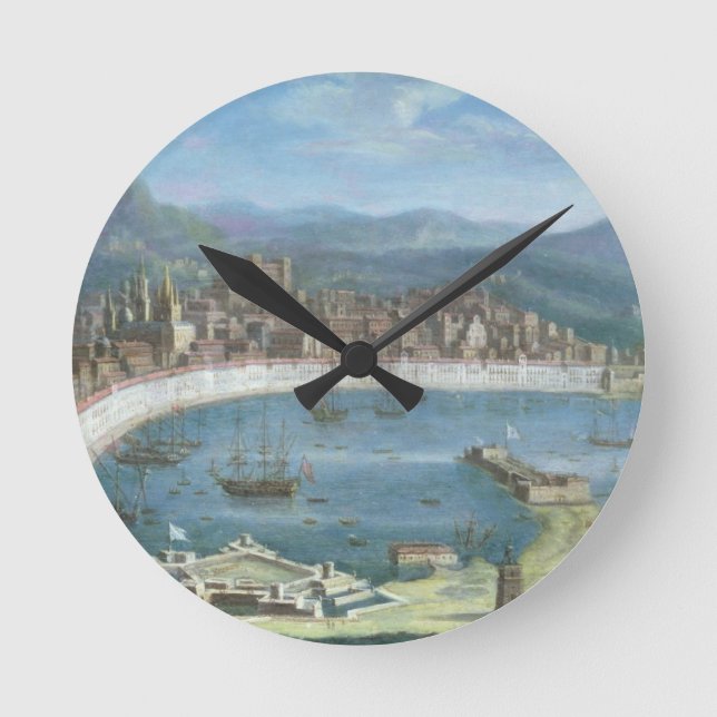 Messina - a Panoramic View of the Port Round Clock (Front)