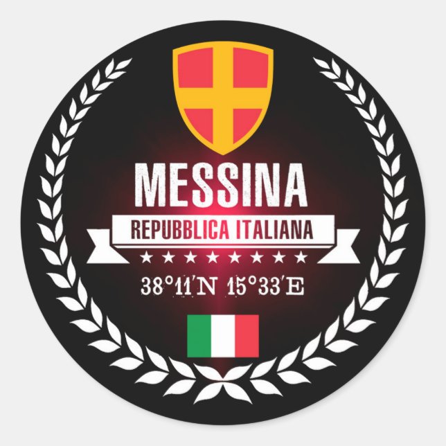 Messina Classic Round Sticker (Front)