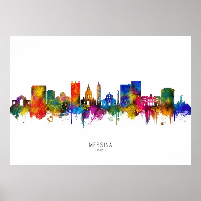 Messina Italy Skyline Poster (Front)