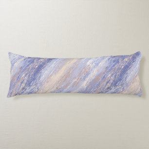 Messy Abstract Blue and Beige Paint Strokes Body Cushion