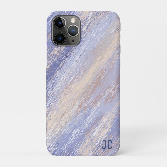 Messy Abstract Blue and Beige Paint Strokes Case-Mate iPhone Case (Back)