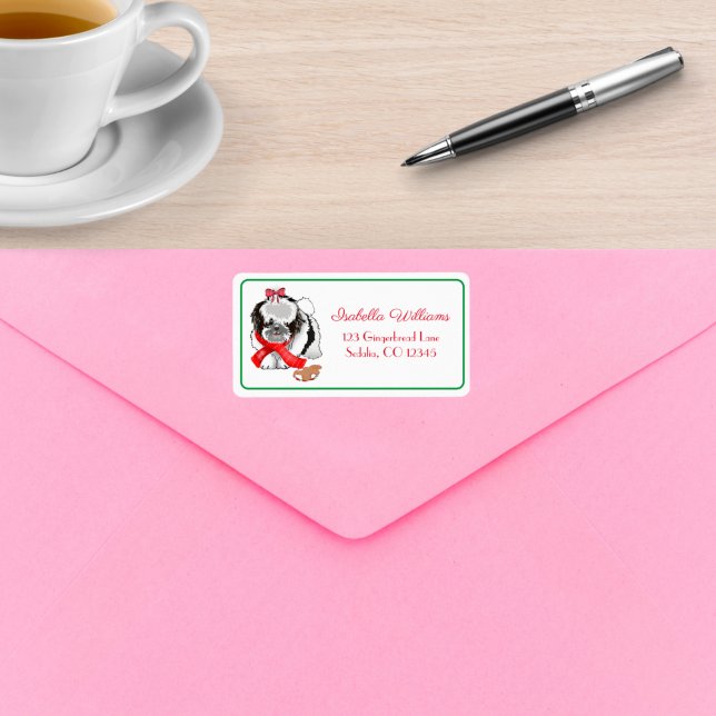 Messy & Adorable Shih Tzu With Gingerbread Toy Label (Creator Uploaded)