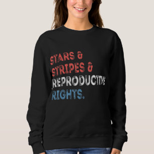 Messy Bun American Flag, Stars Stripes Reproductiv Sweatshirt