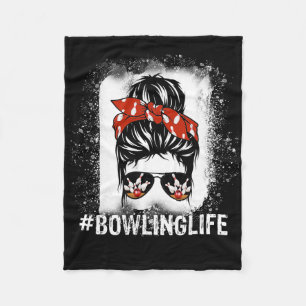 Messy Bun Bleach Look Bowling Life - Women And Kid Fleece Blanket