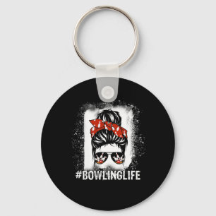 Messy Bun Bleach Look Bowling Life - Women And Kid Key Ring