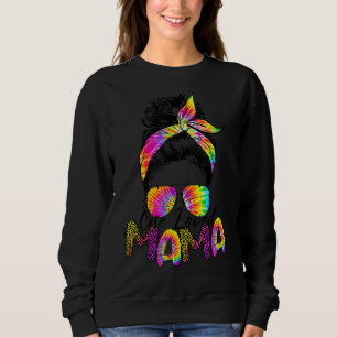 Messy Bun Buffalo Plaid Valentines Day One Loved M Sweatshirt