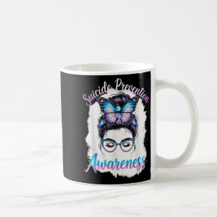 Messy Bun Girl Suicide Prevention Mental Health Gr Coffee Mug