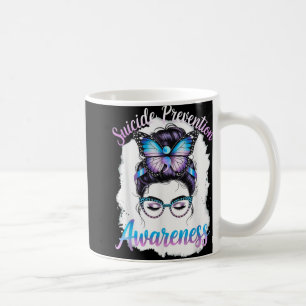 Messy Bun Girl Suicide Prevention Mental Health Gr Coffee Mug