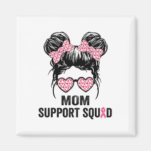 Messy Bun Gles Mum Support Squad Breast Cancer Awa Magnet