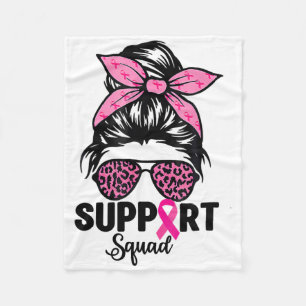 Messy Bun Gles Pink Support Squad Breast Cancer Aw Fleece Blanket