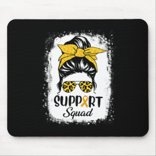 Messy Bun Gles Support Squad Childhood Cancer Awar Mouse Pad