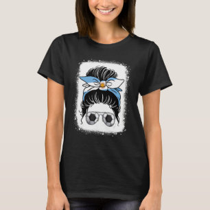 Messy Bun Hair Argentina Football Team World Socce T-Shirt