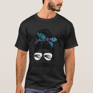 Messy Bun Hair Glasses Proud Logger Wife T-Shirt