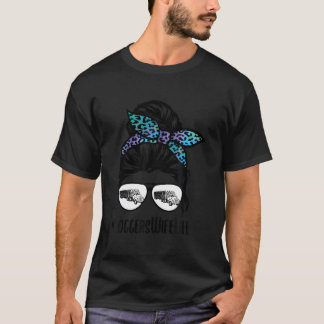 Messy Bun Hair Glasses Proud Logger Wife T-Shirt