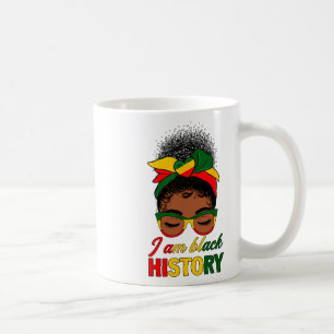 Messy Bun Hair I Am Black History African American Coffee Mug