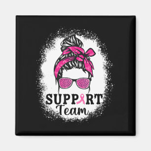 Messy Bun Hair Support Team Breast Cancer Awarenes Magnet