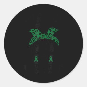 Messy Bun In April We Wear Green Organ Donation Aw Classic Round Sticker