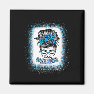 Messy Bun In November We Wear Blue Diabetes Awaren Magnet