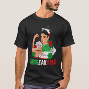 Messy Bun Iranians Flag Iran For Girls Womens T-Shirt